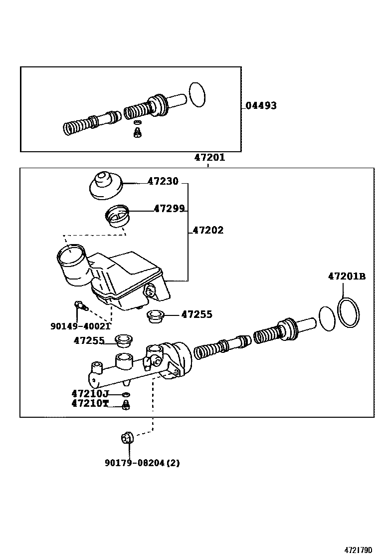 Toyota COROLLA 制动总泵 EPC diagram — 472179D