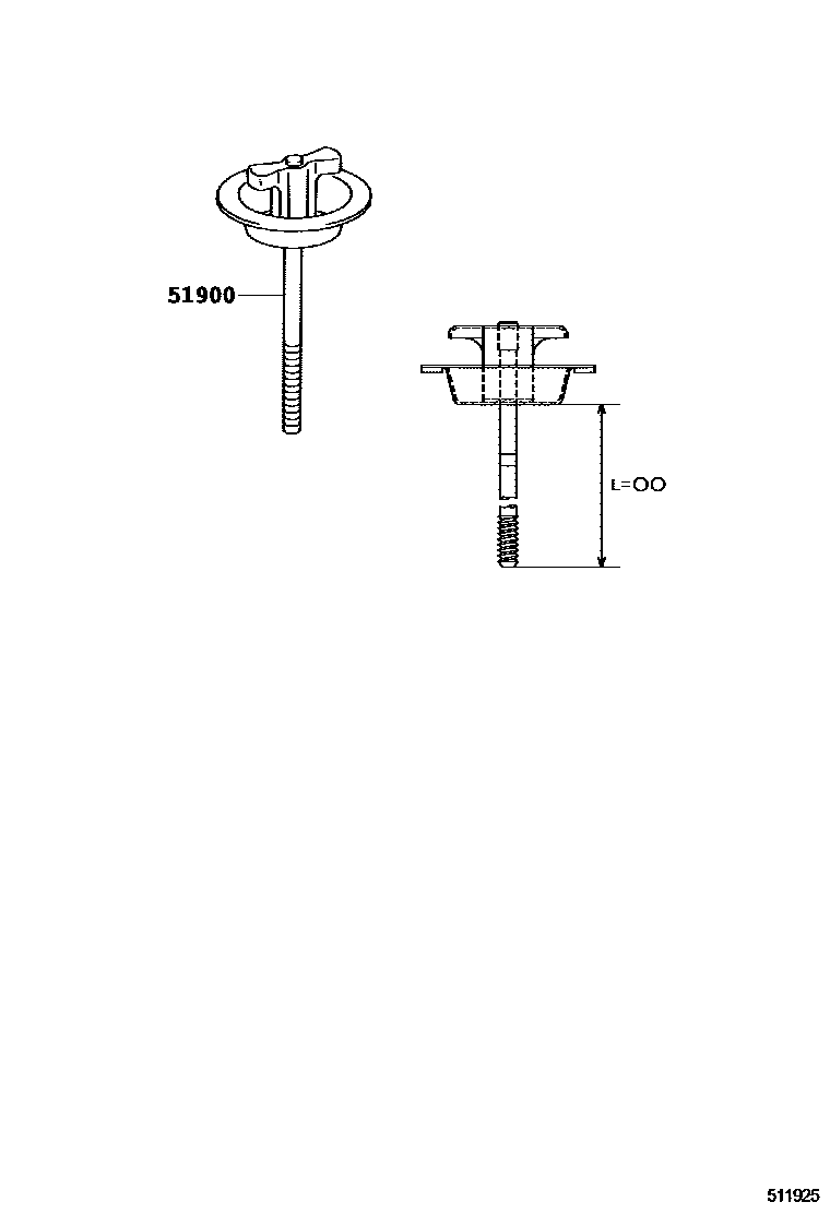 Toyota COROLLA Spare tire rack EPC diagram — 511925