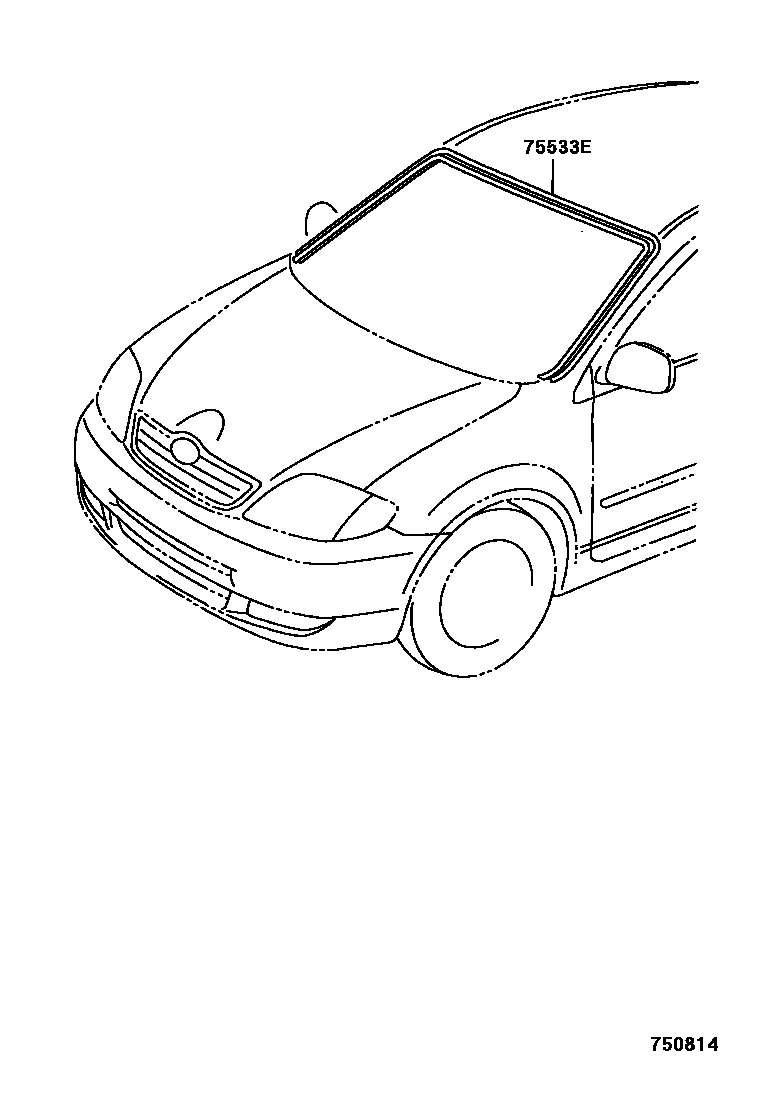 Toyota COROLLA 前防护条 EPC diagram — 750814
