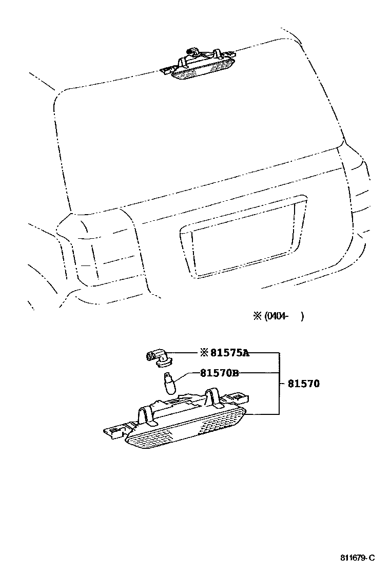 Toyota COROLLA 高位刹车灯 EPC diagram — 811679C
