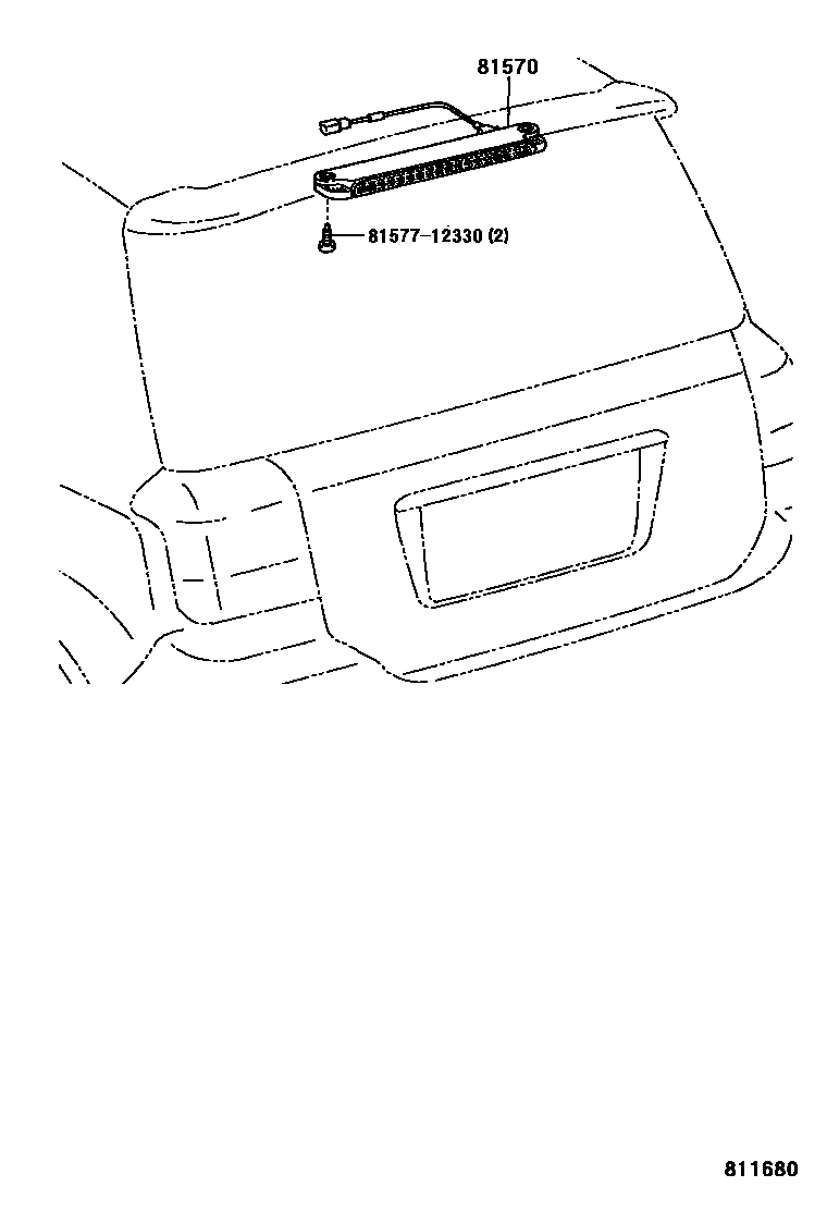 Toyota COROLLA 高位刹车灯 EPC diagram — 811680