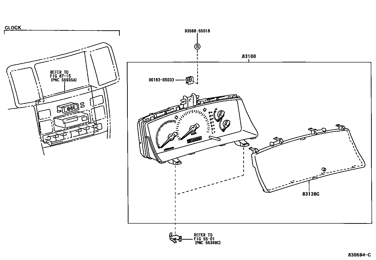 Toyota COROLLA 仪表 EPC diagram — 830694C