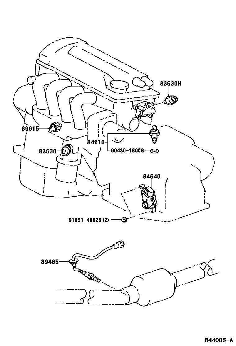 Toyota COROLLA 开关和继电器和ECU EPC diagram — 844005A
