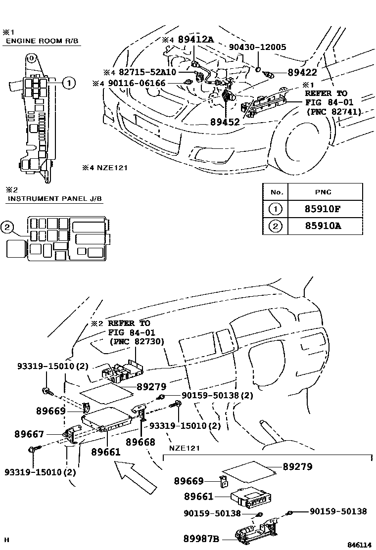Toyota COROLLA 电子燃油喷射系统 EPC diagram — 846114
