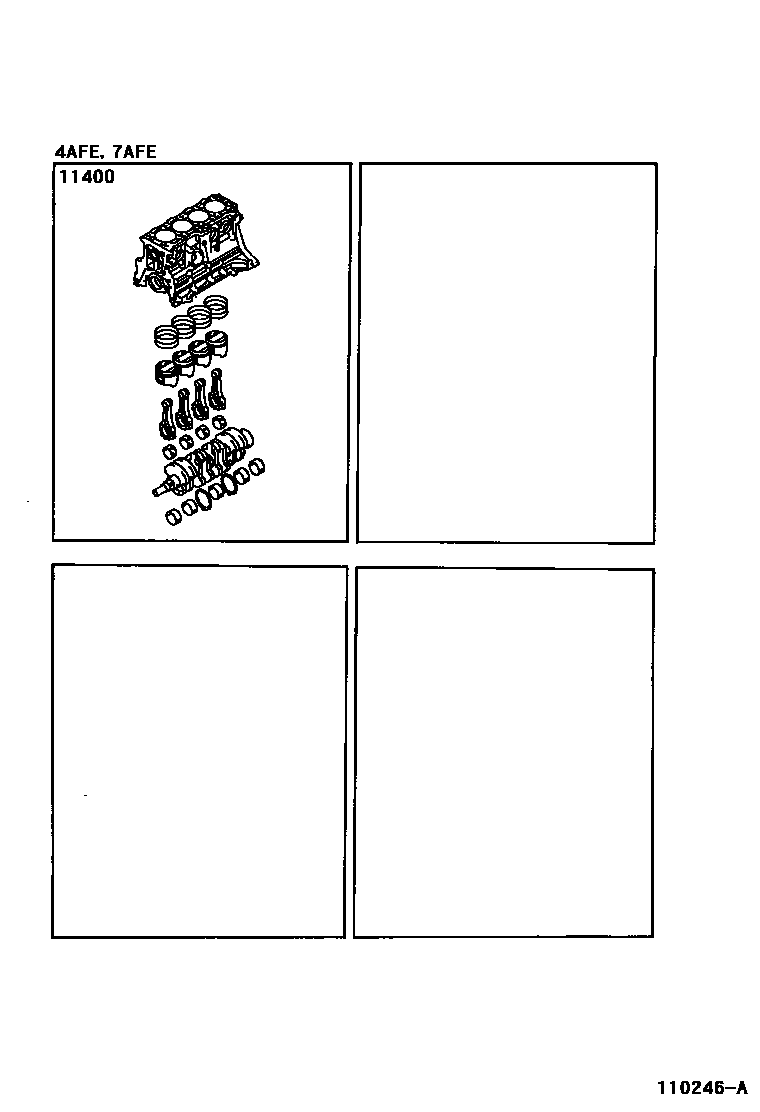 Toyota COROLLA Short Block Assembly EPC diagram — 110246A