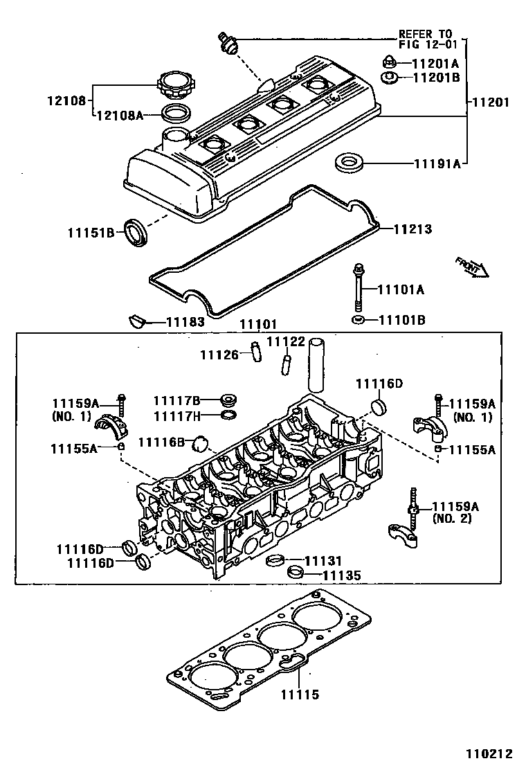Toyota COROLLA Cylinder Head EPC diagram — 110212