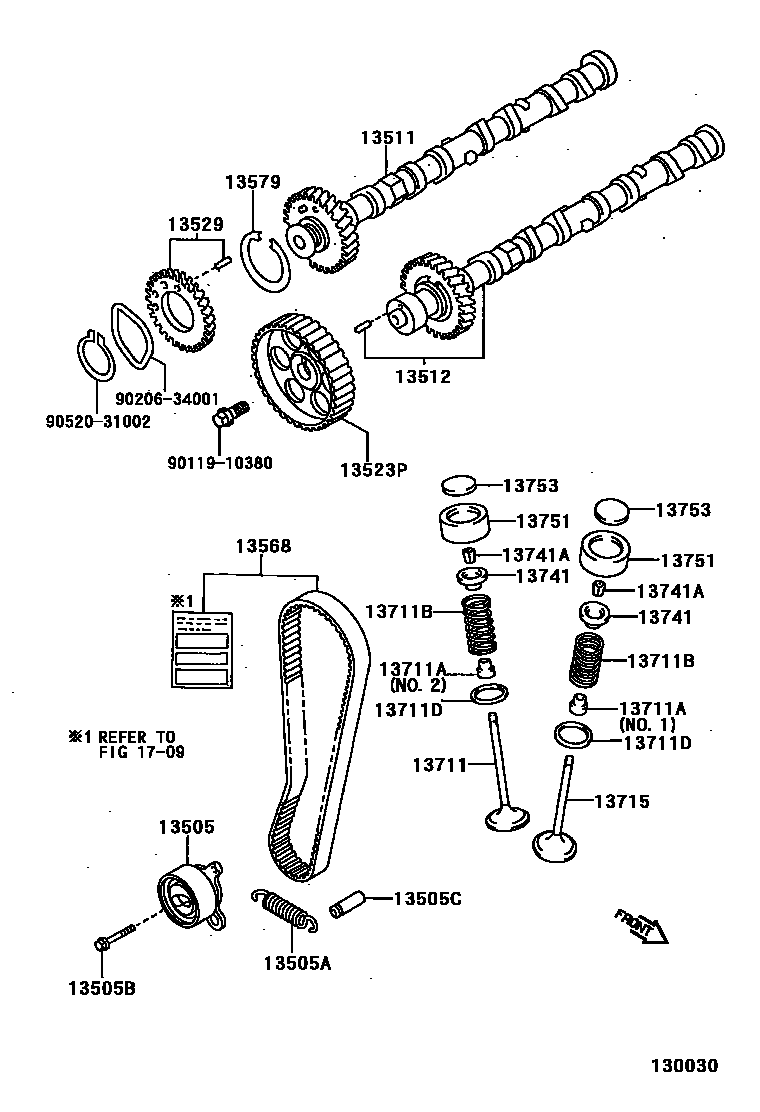 Toyota COROLLA Camshaft & Valve EPC diagram — 130030