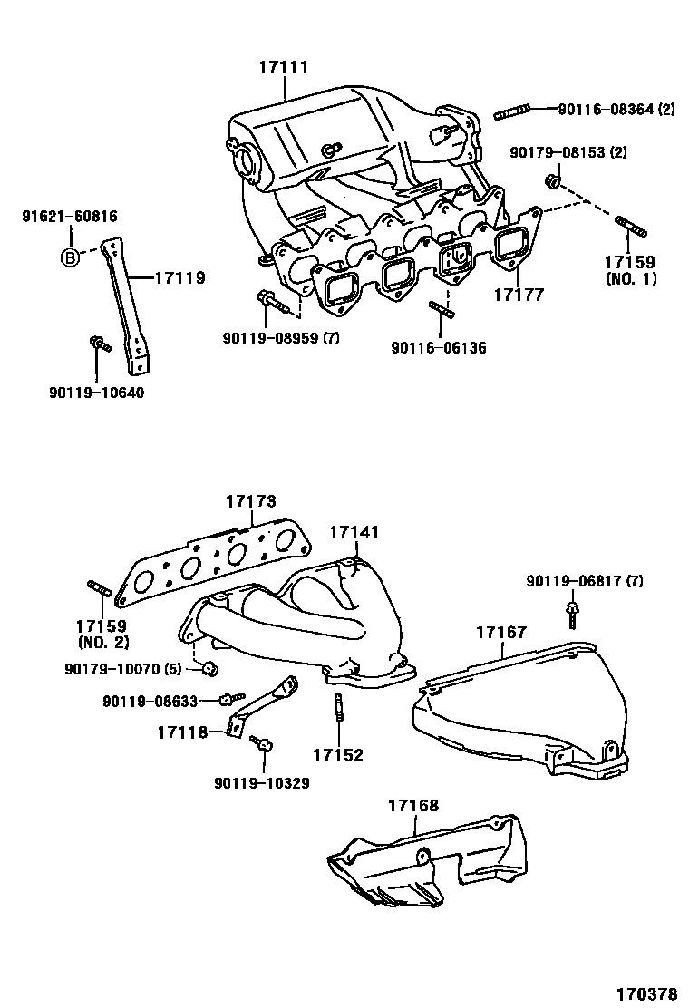 Toyota COROLLA Manifold EPC diagram — 170378