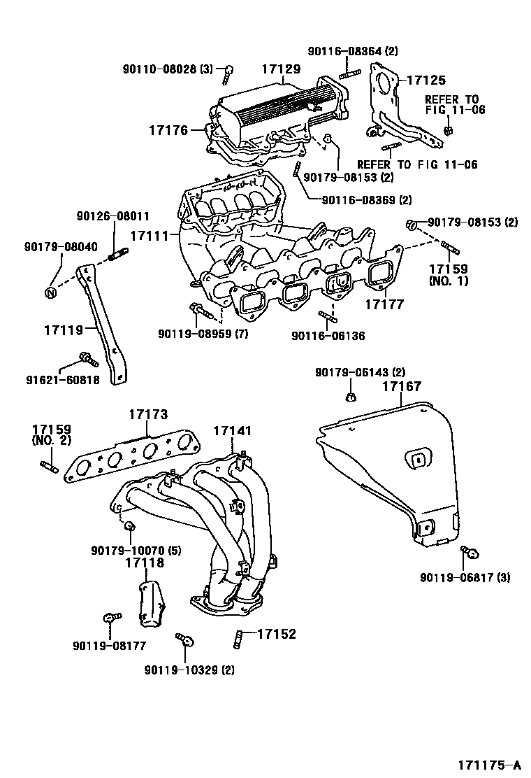 Toyota COROLLA Manifold EPC diagram — 171175A