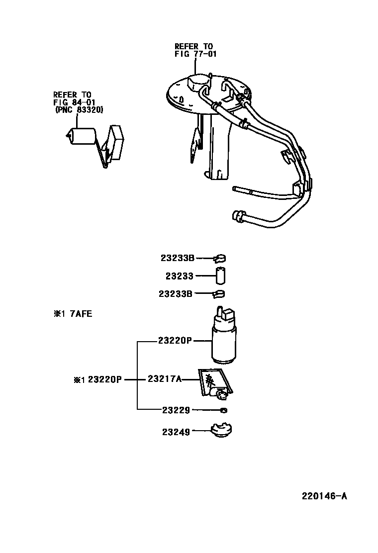 Toyota COROLLA 燃油喷射系统 EPC diagram — 220146A
