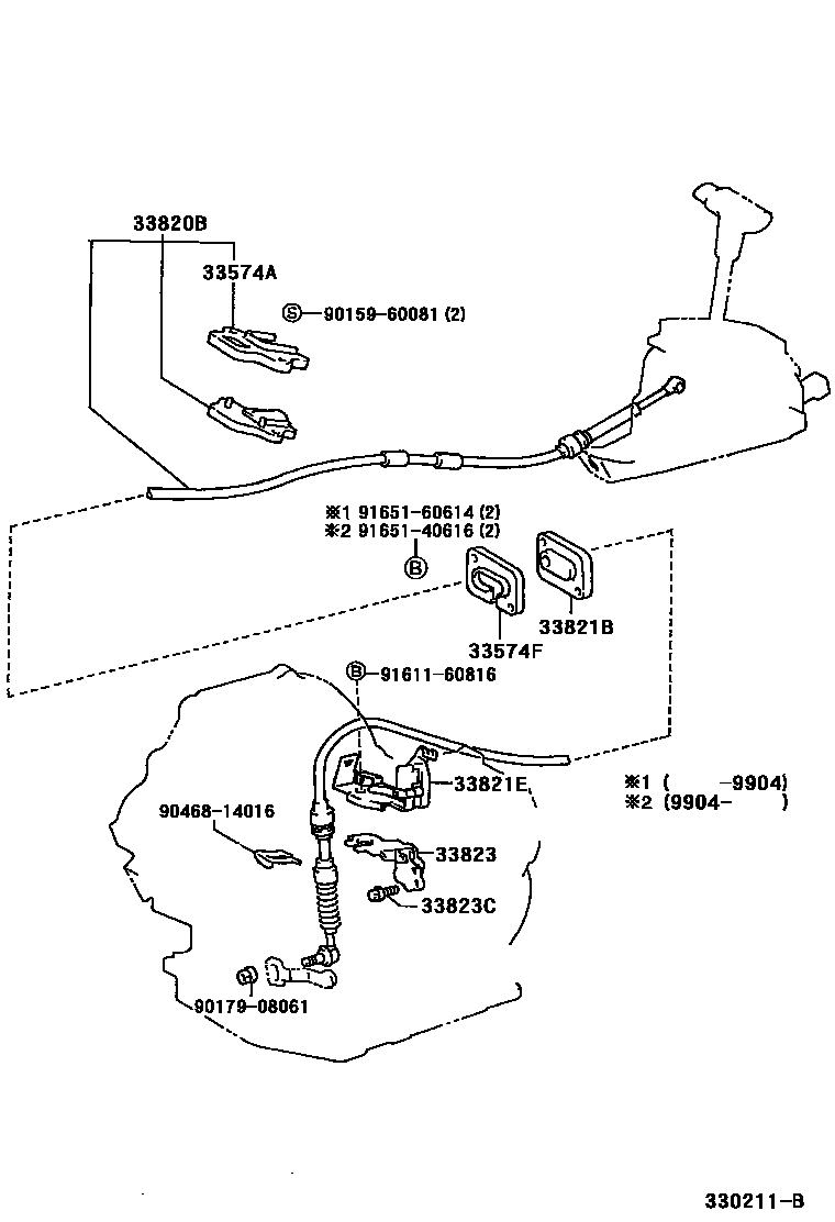Toyota COROLLA Shift Lever & Retainer EPC diagram — 330211B