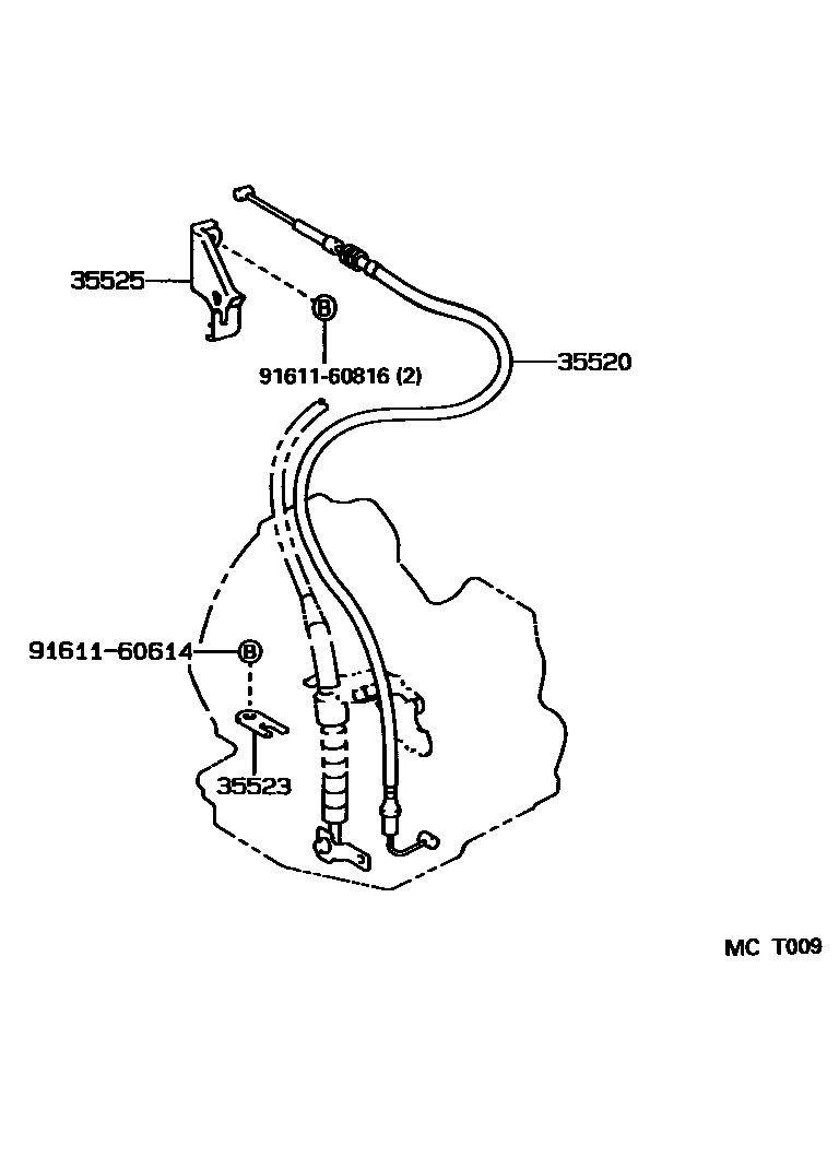 Toyota COROLLA 节气阀连杆和阀杆(ATM) EPC diagram — MCT009