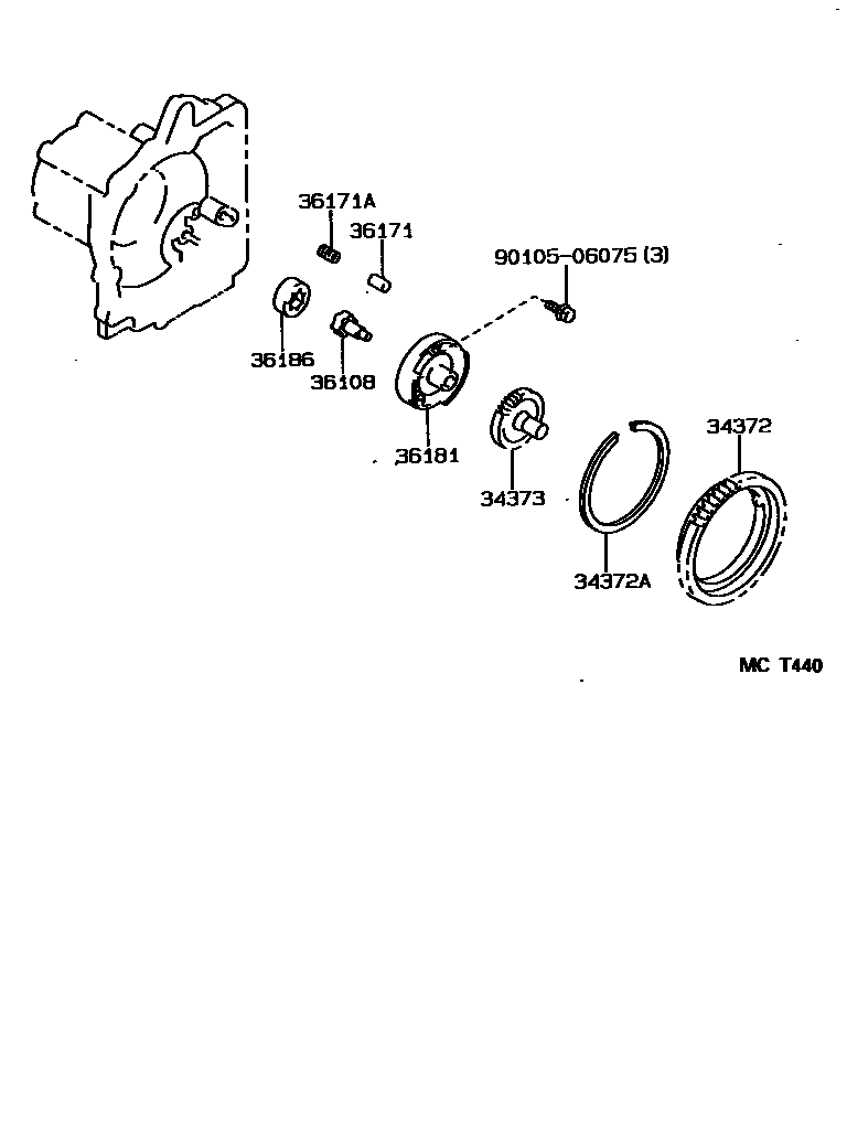 Toyota COROLLA 分动器油泵 EPC diagram — MCT440
