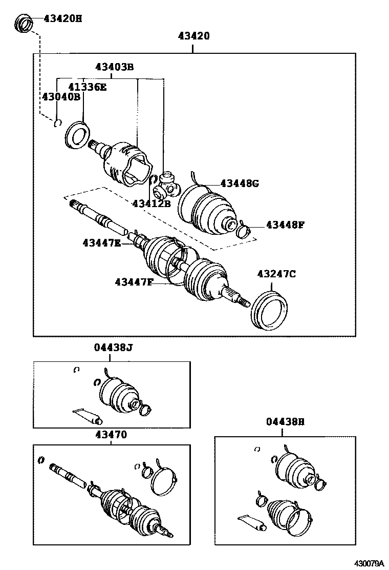 Toyota COROLLA Front Drive Shaft EPC diagram — 430079A