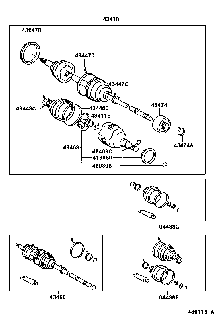 Toyota COROLLA Front Drive Shaft EPC diagram — 430113A