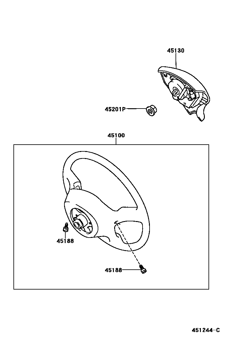 Toyota COROLLA Steering Wheel EPC diagram — 451244C