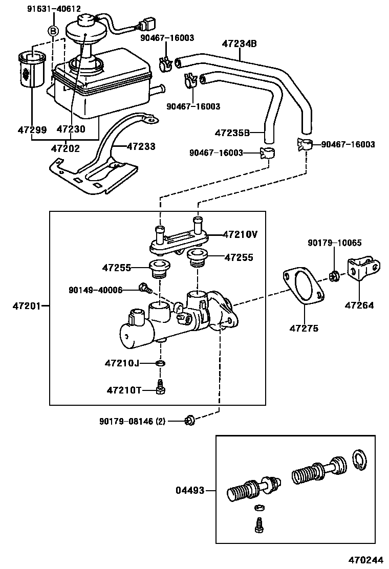 Toyota COROLLA 制动总泵 EPC diagram — 470244