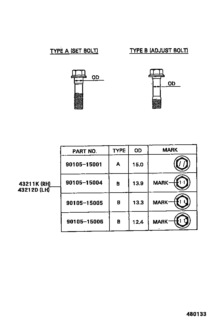 Toyota COROLLA 前桥控制臂和转向节 EPC diagram — 480133
