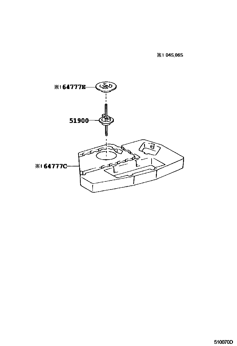Toyota COROLLA Spare tire rack EPC diagram — 510070D