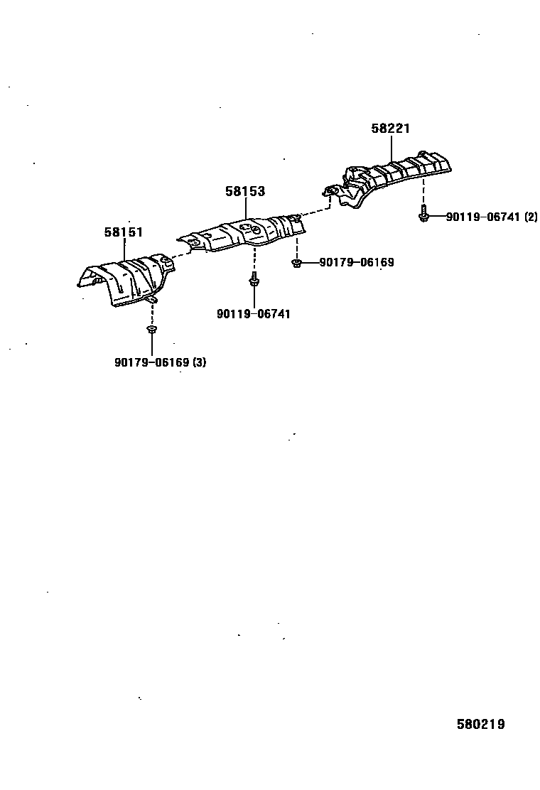 Toyota COROLLA 地板隔热垫 EPC diagram — 580219