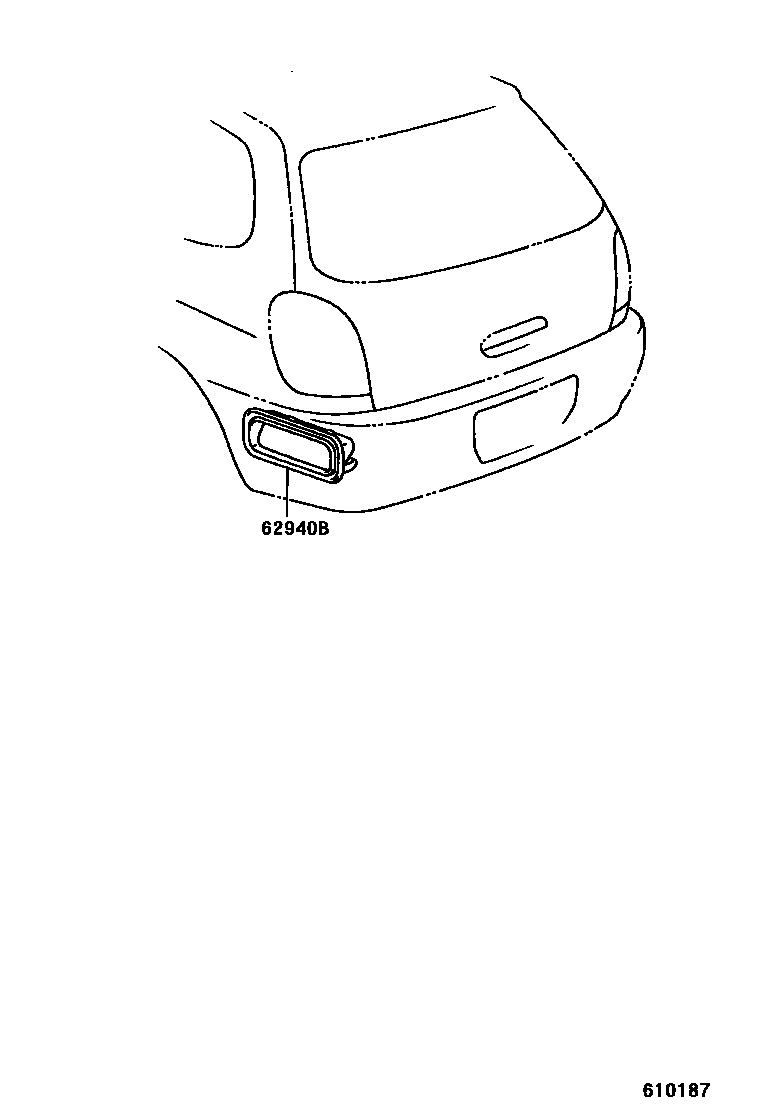 Toyota COROLLA 车侧通风装置 EPC diagram — 610187