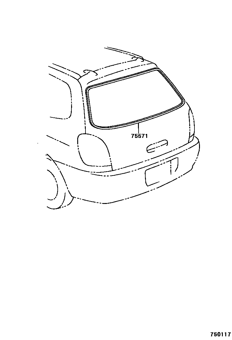 Toyota COROLLA 后防护条 EPC diagram — 750117