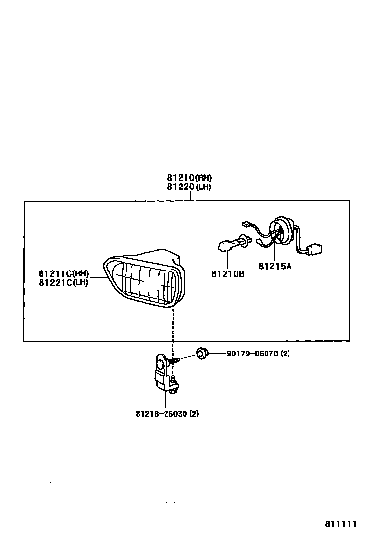 Toyota COROLLA Fog Lamp EPC diagram — 811111