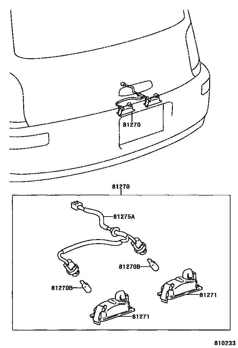 Toyota COROLLA 后牌照灯 EPC diagram — 810233