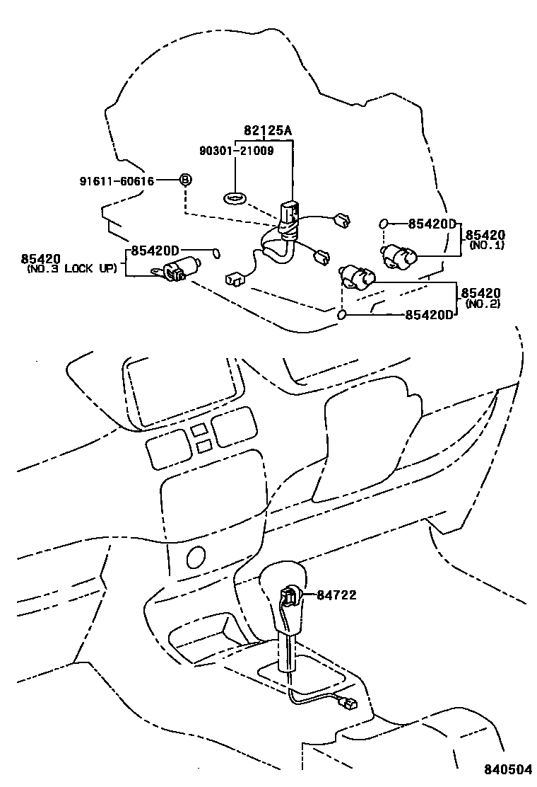 Toyota COROLLA 超速档和电子控制变速器 EPC diagram — 840504
