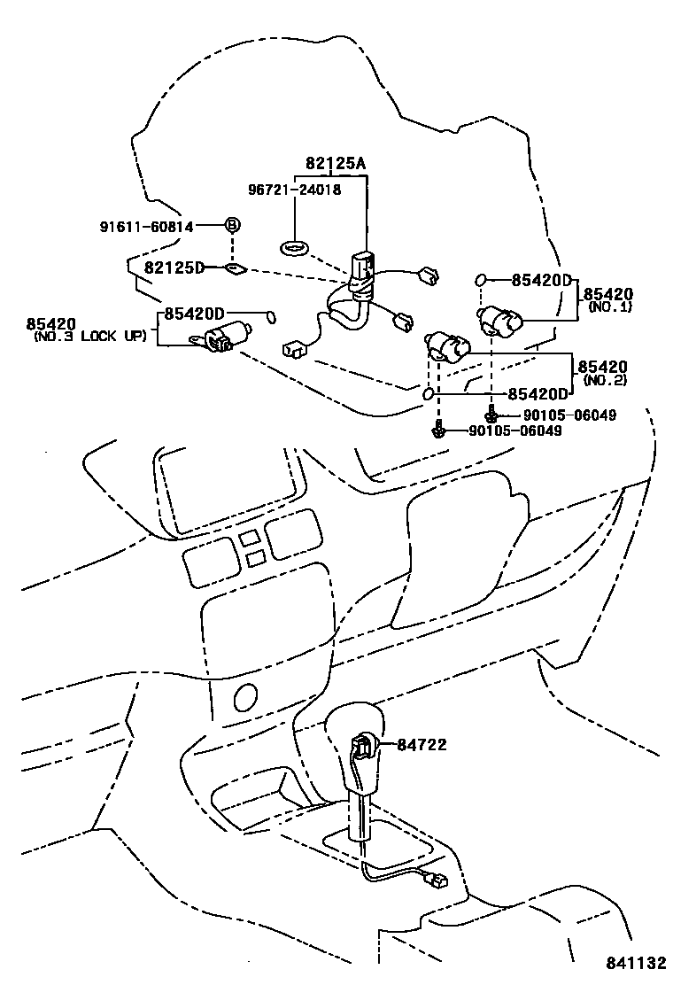 Toyota COROLLA 超速档和电子控制变速器 EPC diagram — 841132