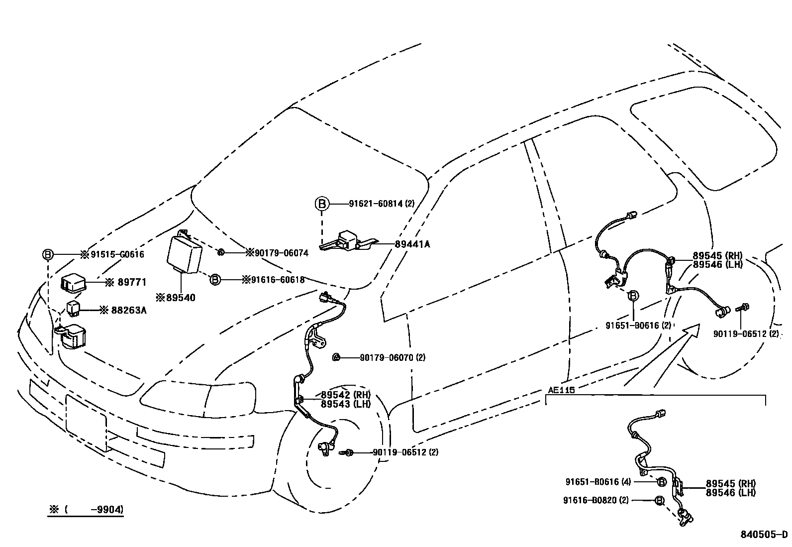 Toyota COROLLA ABS 和 VSC EPC diagram — 840505D
