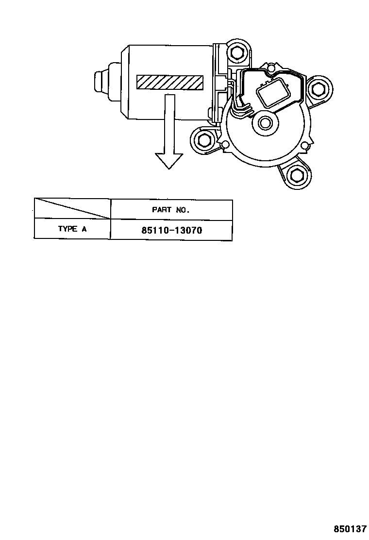 Toyota COROLLA 挡风玻璃刮水器 EPC diagram — 850137