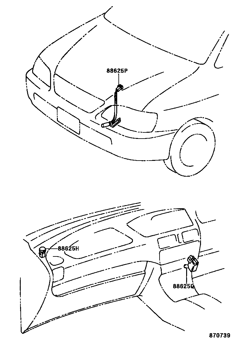 Toyota COROLLA 暖风和空调系统 - 控制器和风管 EPC diagram — 870739