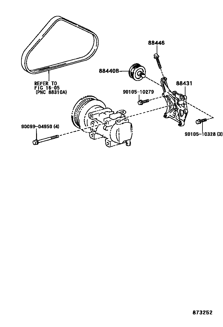 Toyota COROLLA Heating & Air Conditioning - Compressor EPC diagram — 873252