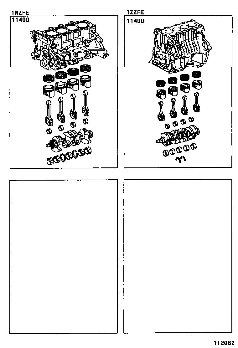 Toyota COROLLA Short Block Assembly EPC diagram — 112082