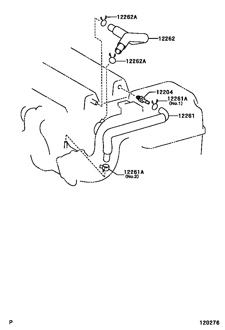 Toyota COROLLA Ventilation Hose EPC diagram — 120276