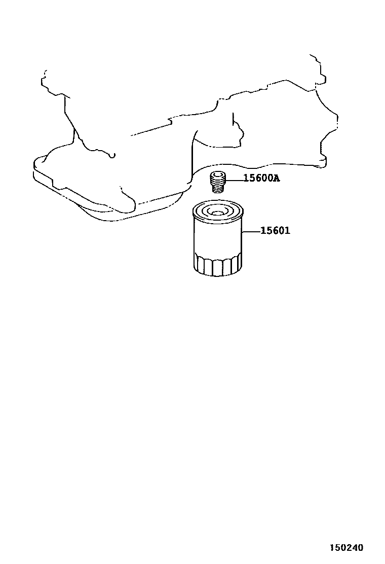 Toyota COROLLA Oil Filter EPC diagram — 150240