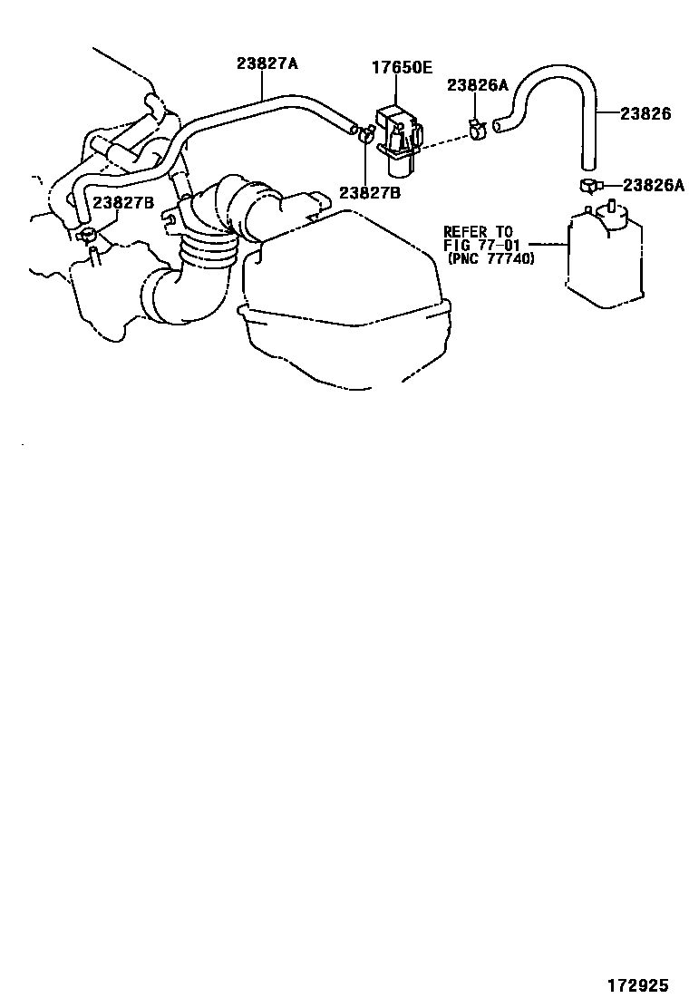 Toyota COROLLA vacuum tube EPC diagram — 172925