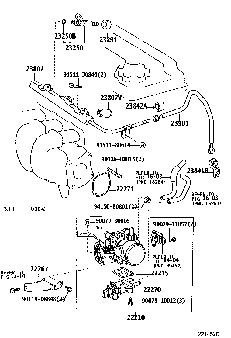 Toyota COROLLA 燃油喷射系统 EPC diagram — 221452C