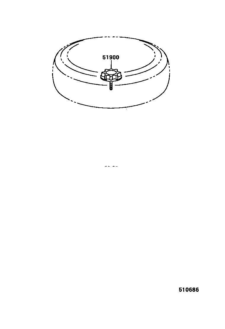 Toyota COROLLA Spare tire rack EPC diagram — 510686