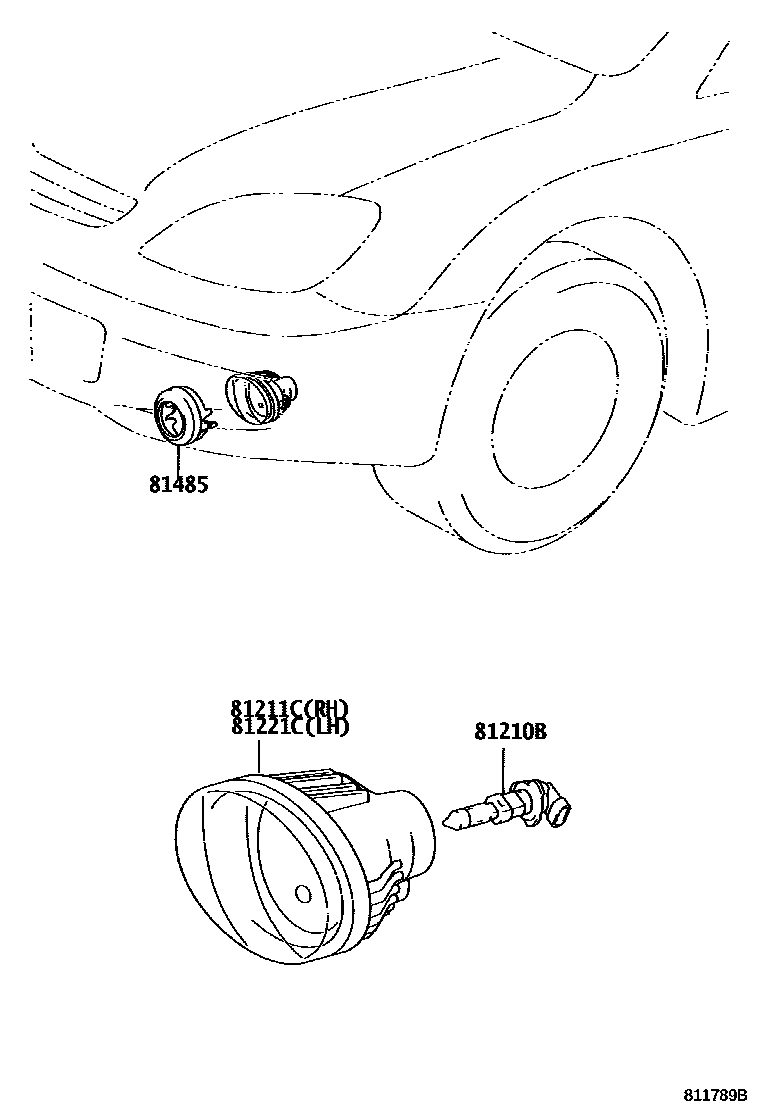 Toyota COROLLA Fog Lamp EPC diagram — 811789B