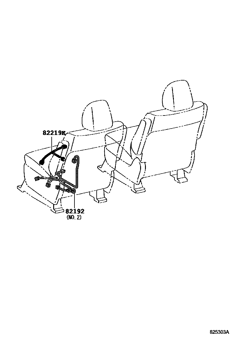 Toyota COROLLA 线束和卡夹 EPC diagram — 825303A