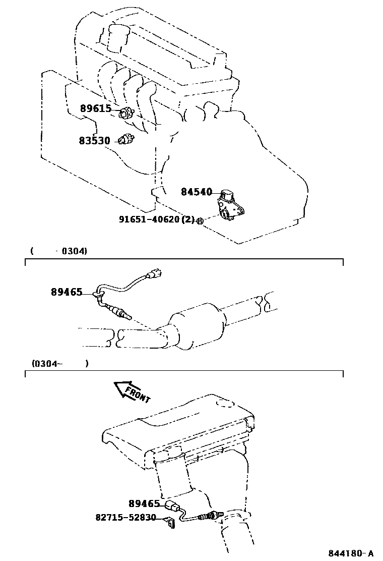 Toyota COROLLA 开关和继电器和ECU EPC diagram — 844180A