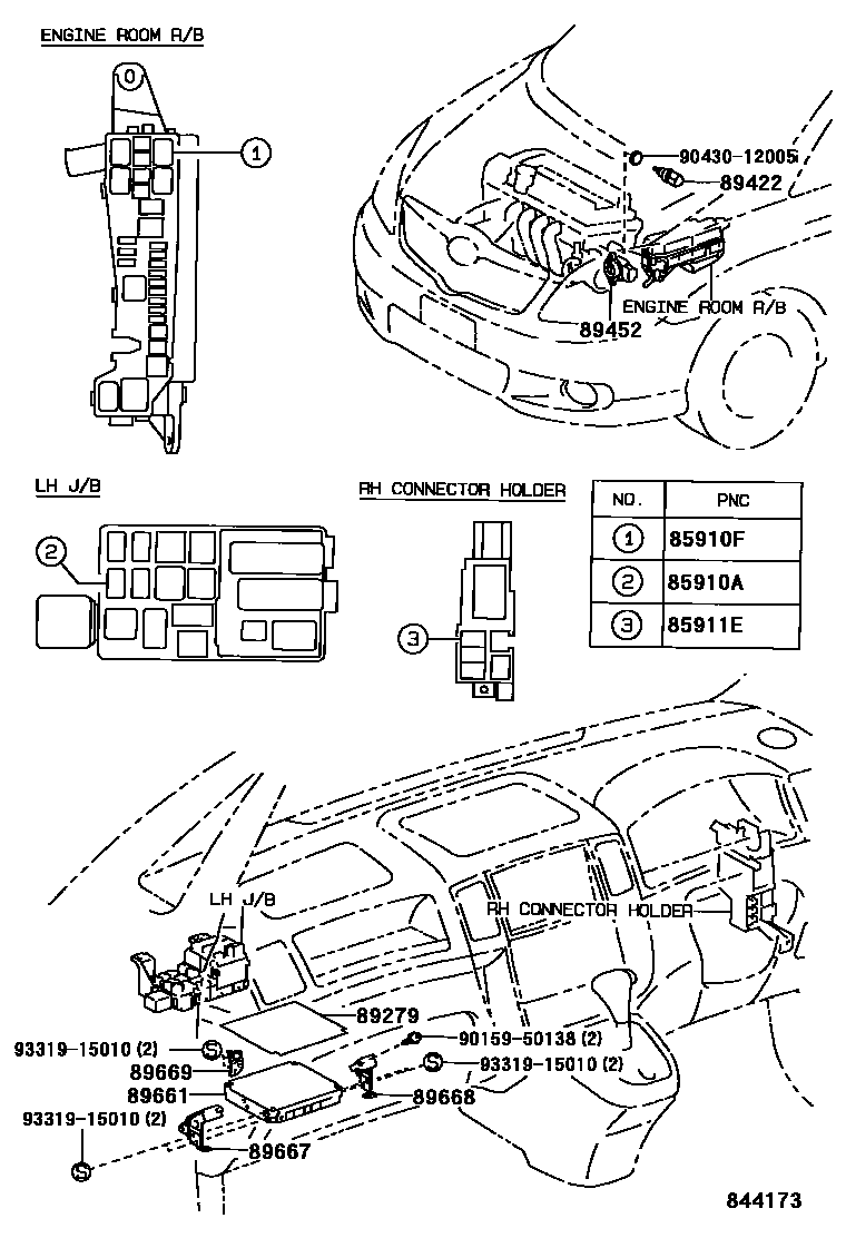 Toyota COROLLA 电子燃油喷射系统 EPC diagram — 844173