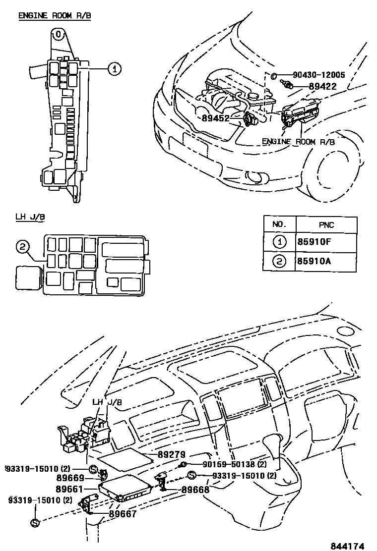 Toyota COROLLA 电子燃油喷射系统 EPC diagram — 844174