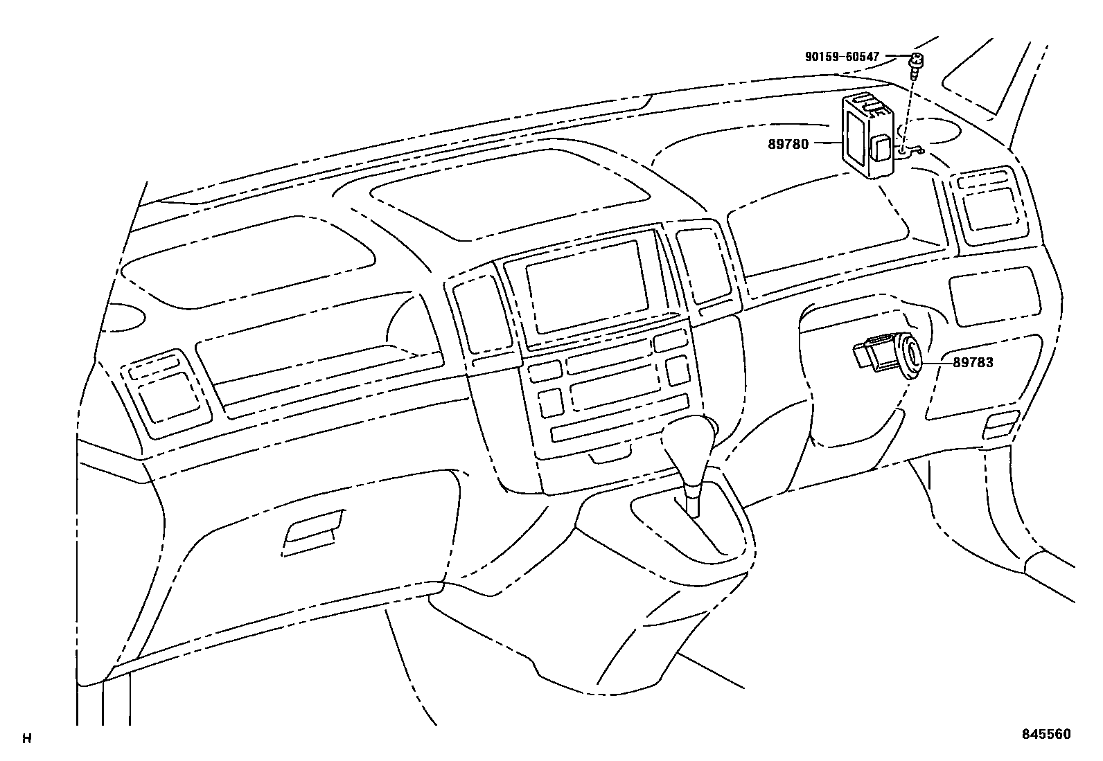 Toyota COROLLA 防盗装置 EPC diagram — 845560