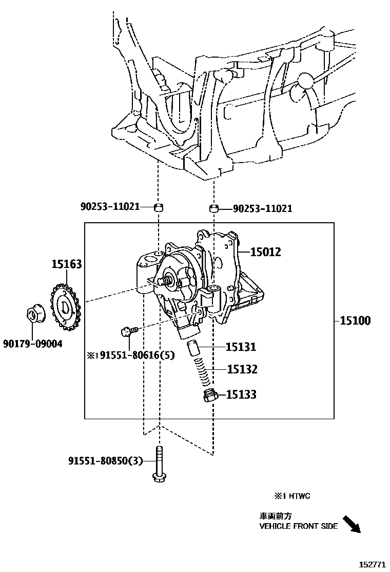 Toyota COROLLA Engine Oil Pump EPC diagram — 152771