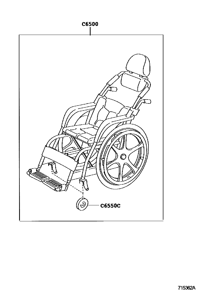 Toyota COROLLA 倾斜装置和电动举升机 EPC diagram — 715362A
