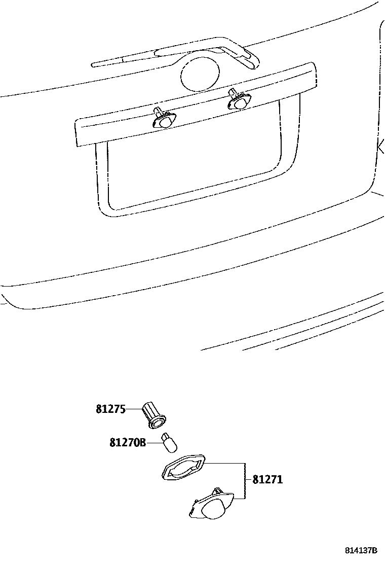 Toyota COROLLA 后牌照灯 EPC diagram — 814137B