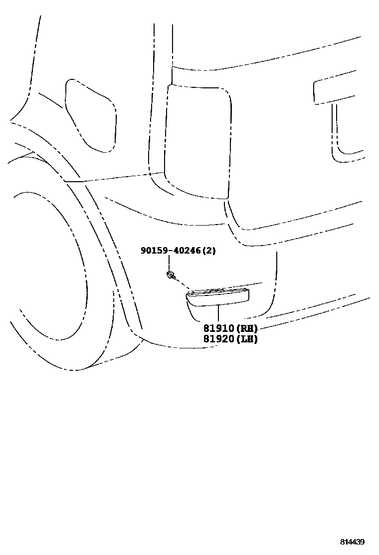 Toyota COROLLA reflector EPC diagram — 814439